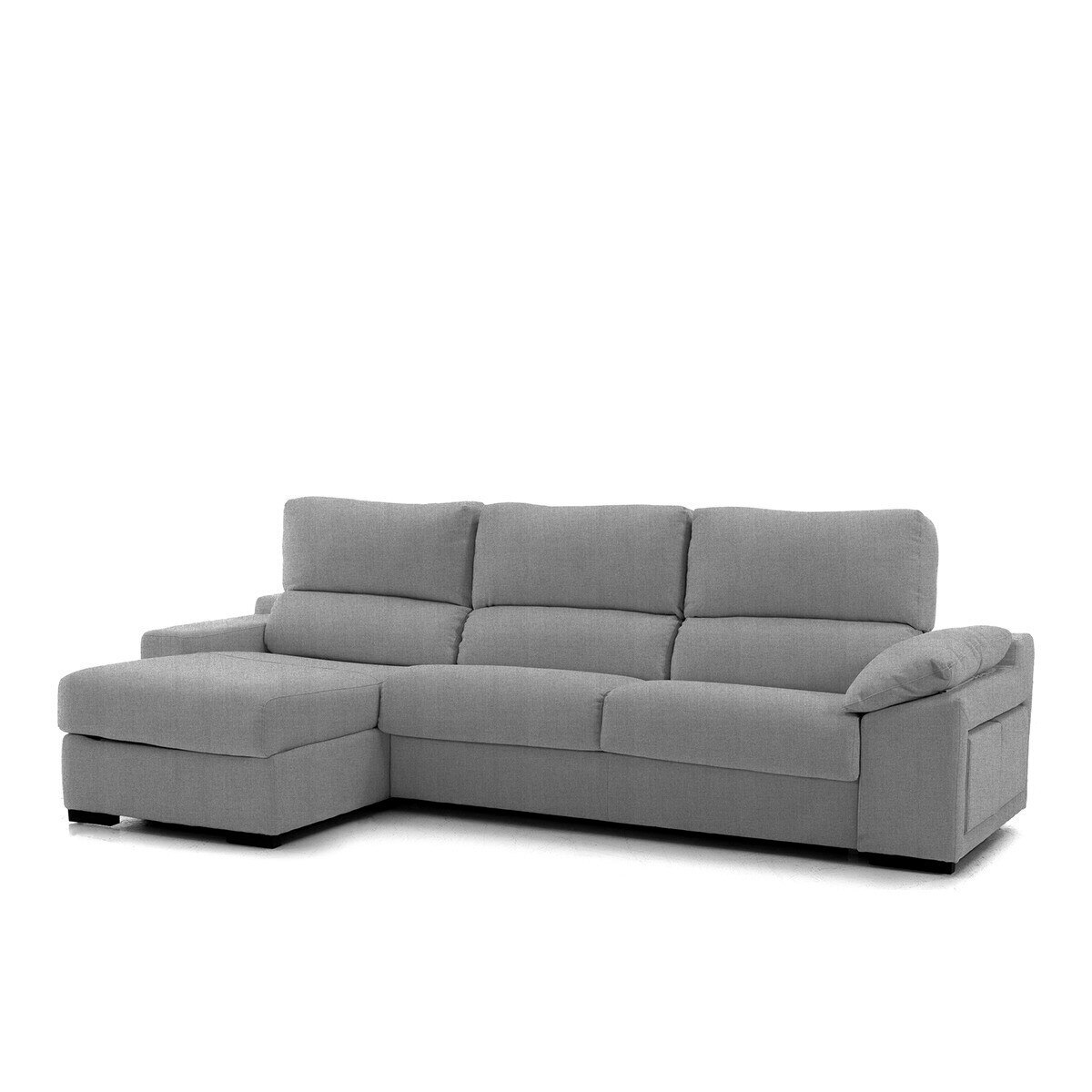 Sofá tapizado de 5 plazas con asientos deslizantes, chaiselongue izquierda y arcón Frank El Corte Inglés - Gris Gris-2