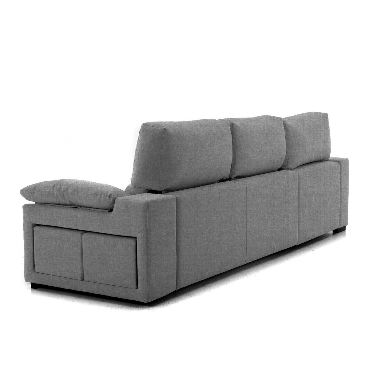 Sofá tapizado de 5 plazas con asientos deslizantes, chaiselongue izquierda y arcón Frank El Corte Inglés - Gris Gris-4