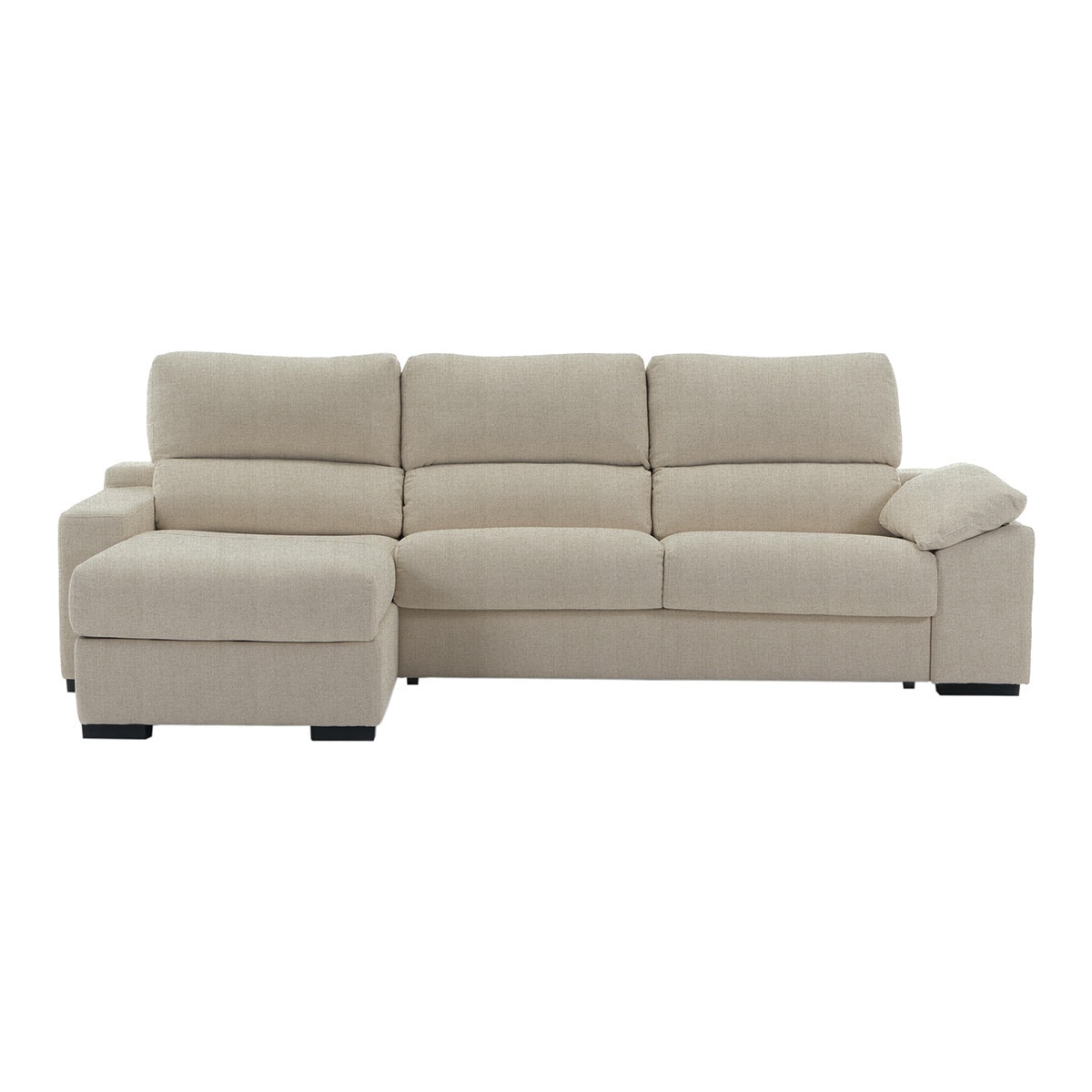 Imagem 0 de Sofá estofado de 5 lugares com assentos deslizantes, chaise longue esquerda e baú Frank