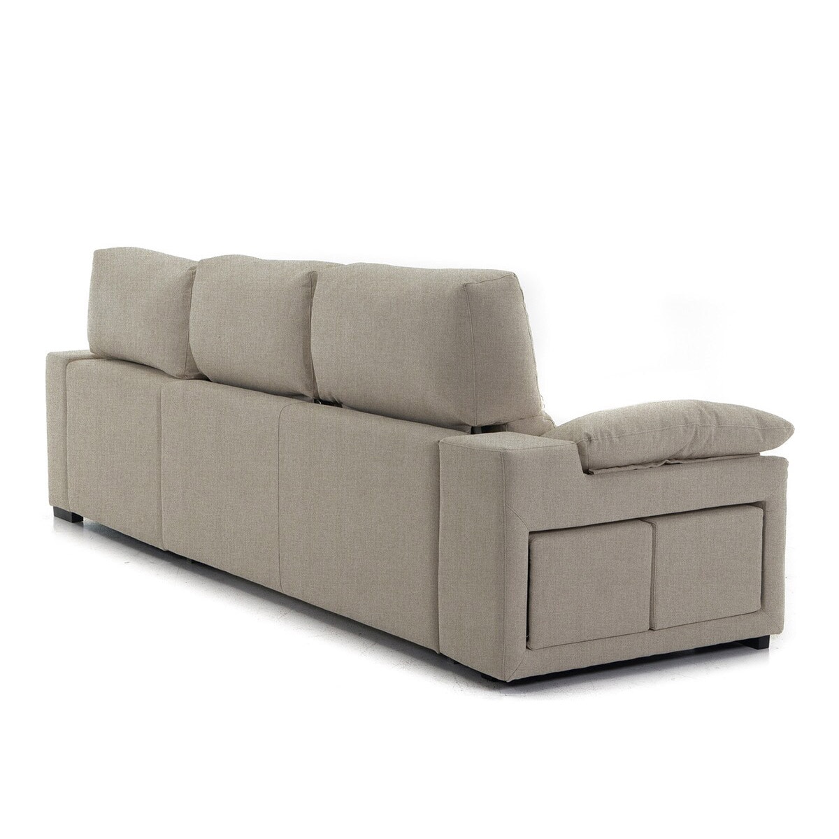 Sofá cama tapizado de 5 plazas con chaiselongue derecha y arcón Frank El Corte Inglés - Beige Beige-5