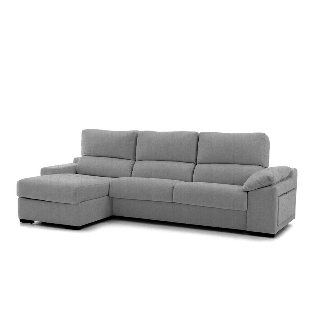 Sofá cama tapizado de 5 plazas con chaiselongue izquierda y arcón Frank El Corte Inglés - Gris Gris-2