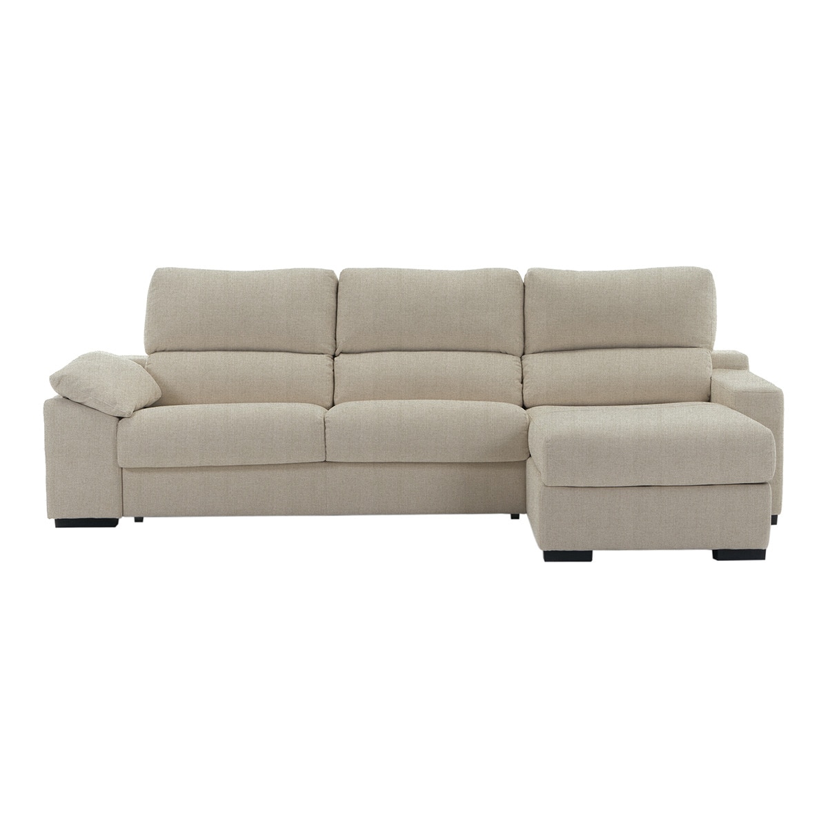 Imagem 0 de Sofá estofado de 5 lugares com assentos relax, chaise longue direita e baú Frank