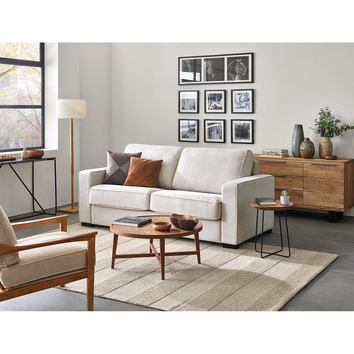 Sofá-cama de 3 lugares Padua 205 cm Bege-7