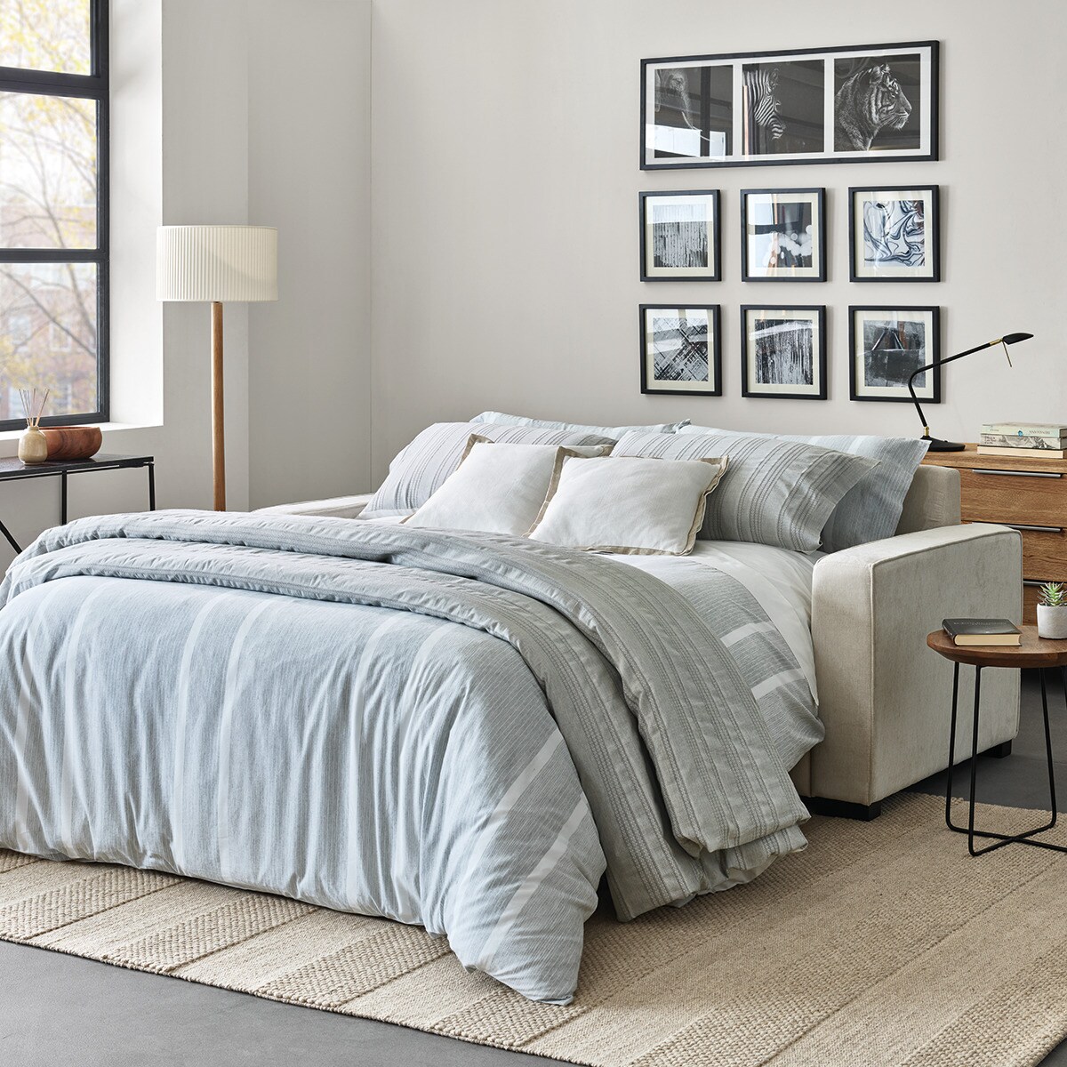 Sofá-cama de 3 lugares Padua 205 cm Bege-8