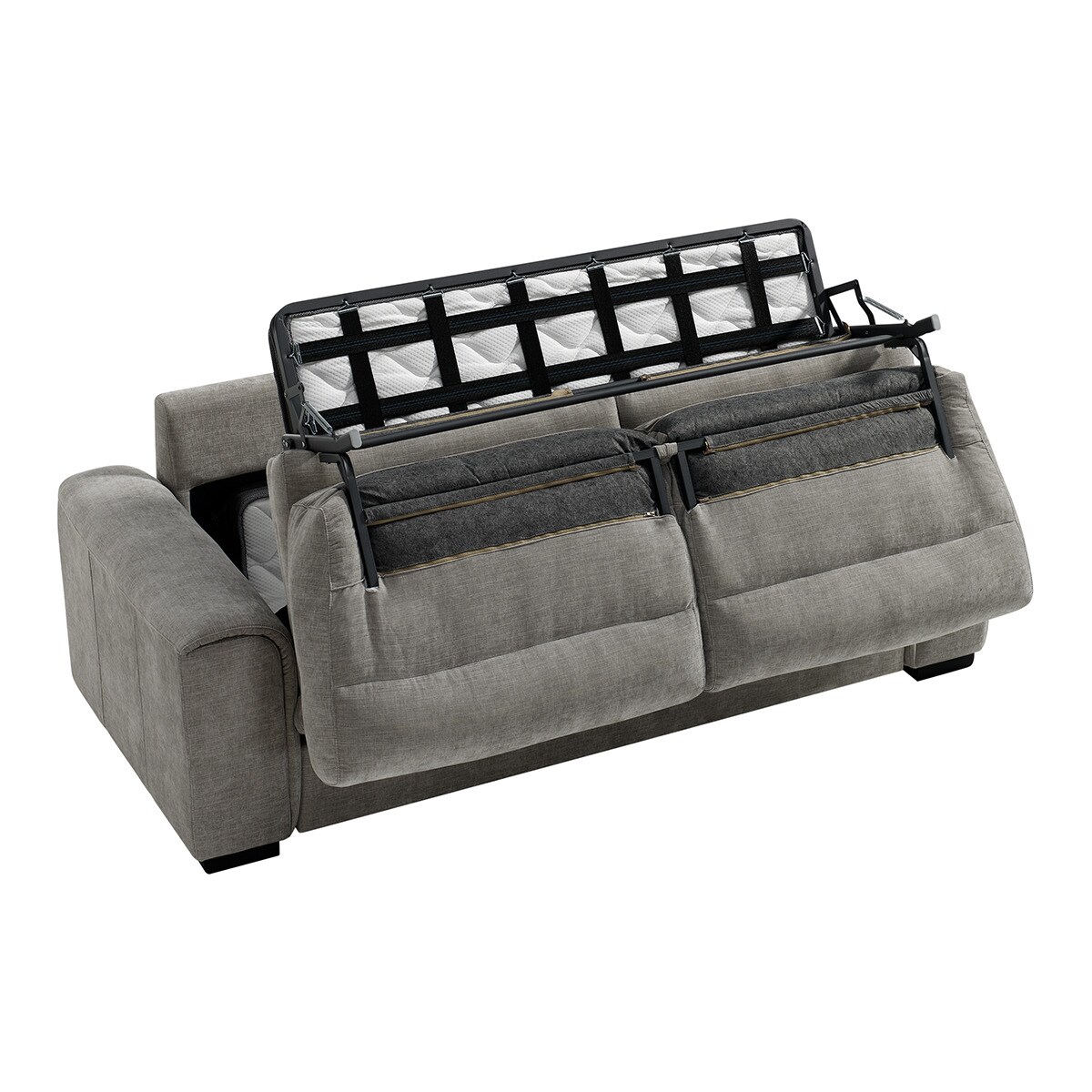 Sofá-Cama de 3 Lugares Ródano Cinzento-claro-6