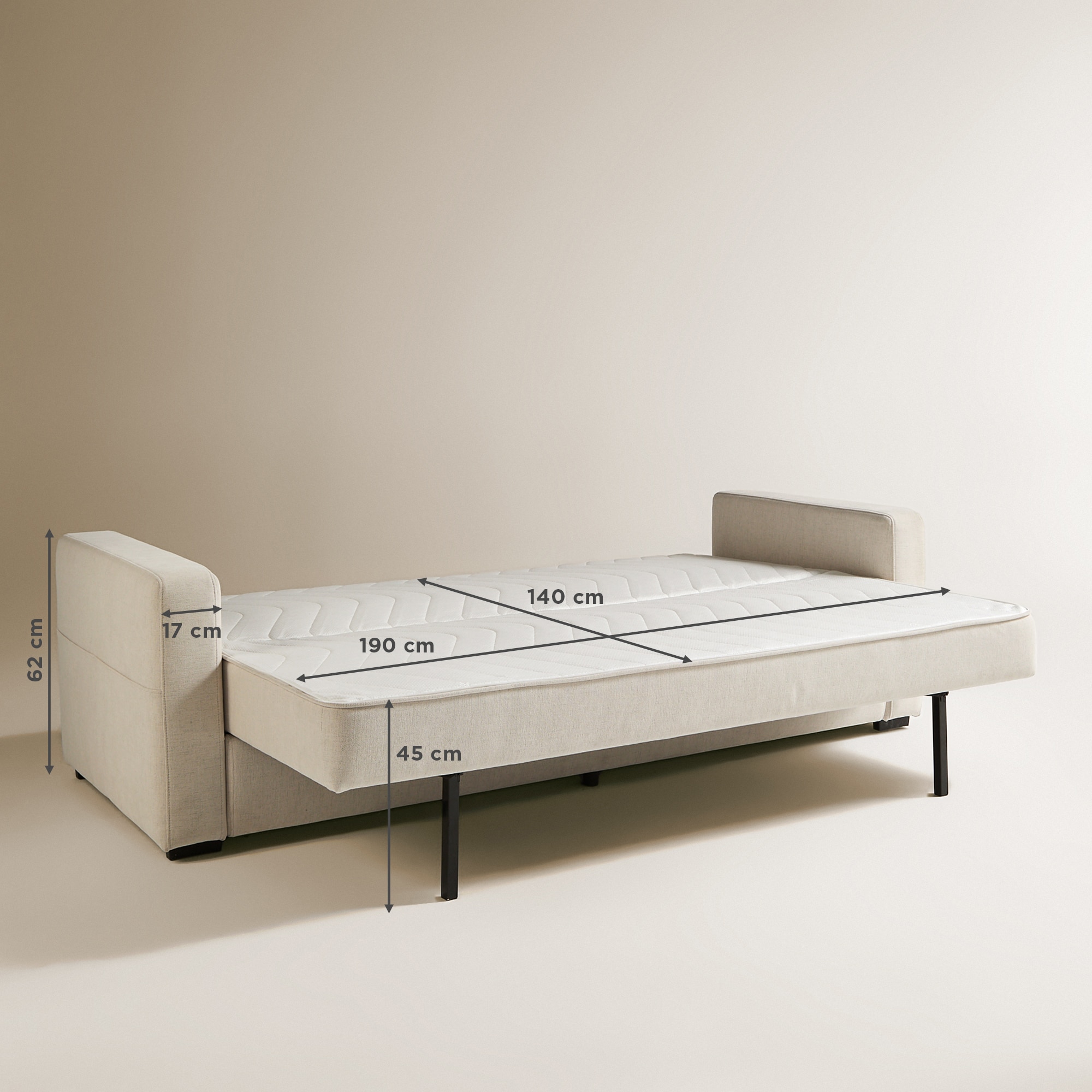 Sofá cama de 3 plazas Adur El Corte Inglés - Crudo Crudo-14