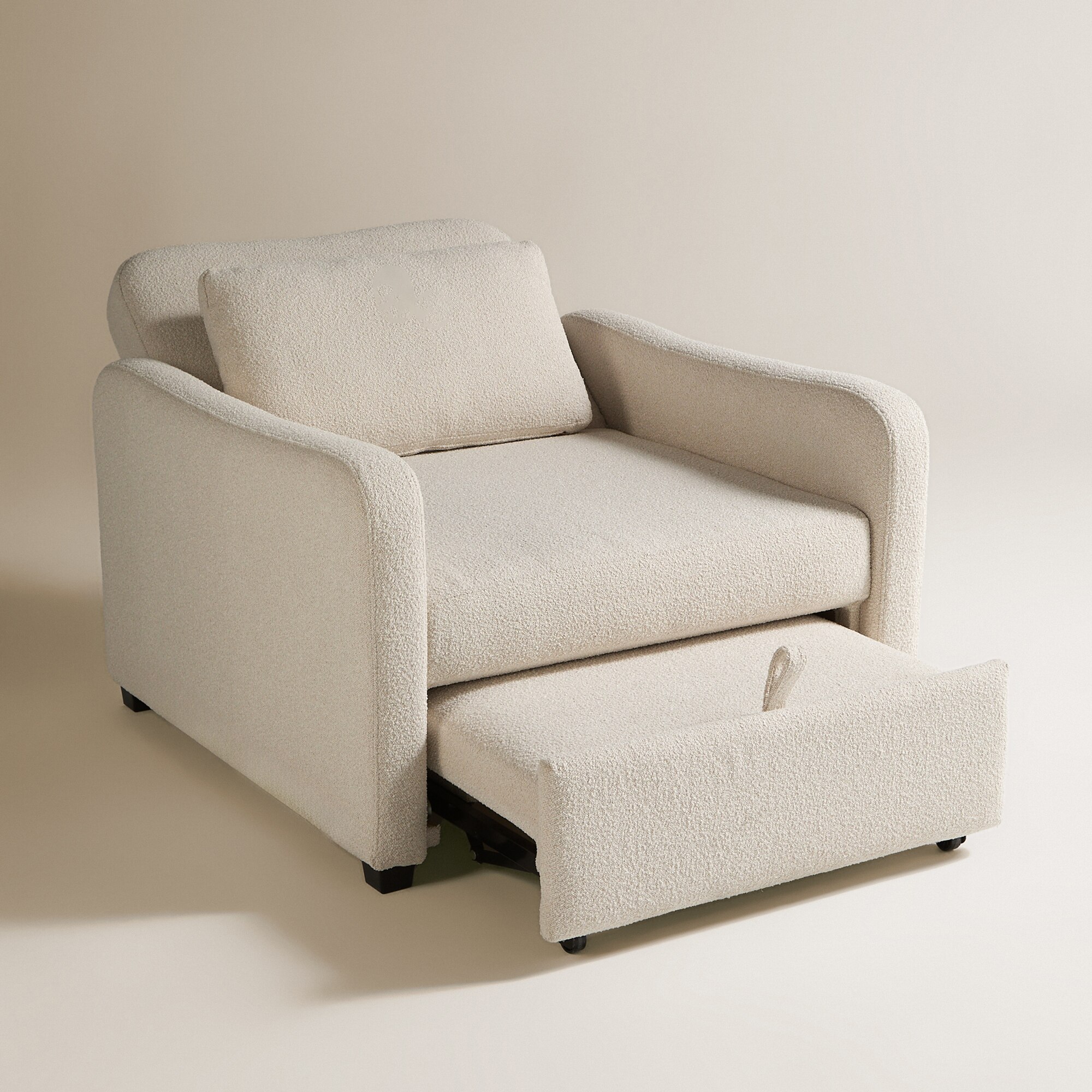 Cadeira-Cama com Tecido Bouclé Londres Creme-5