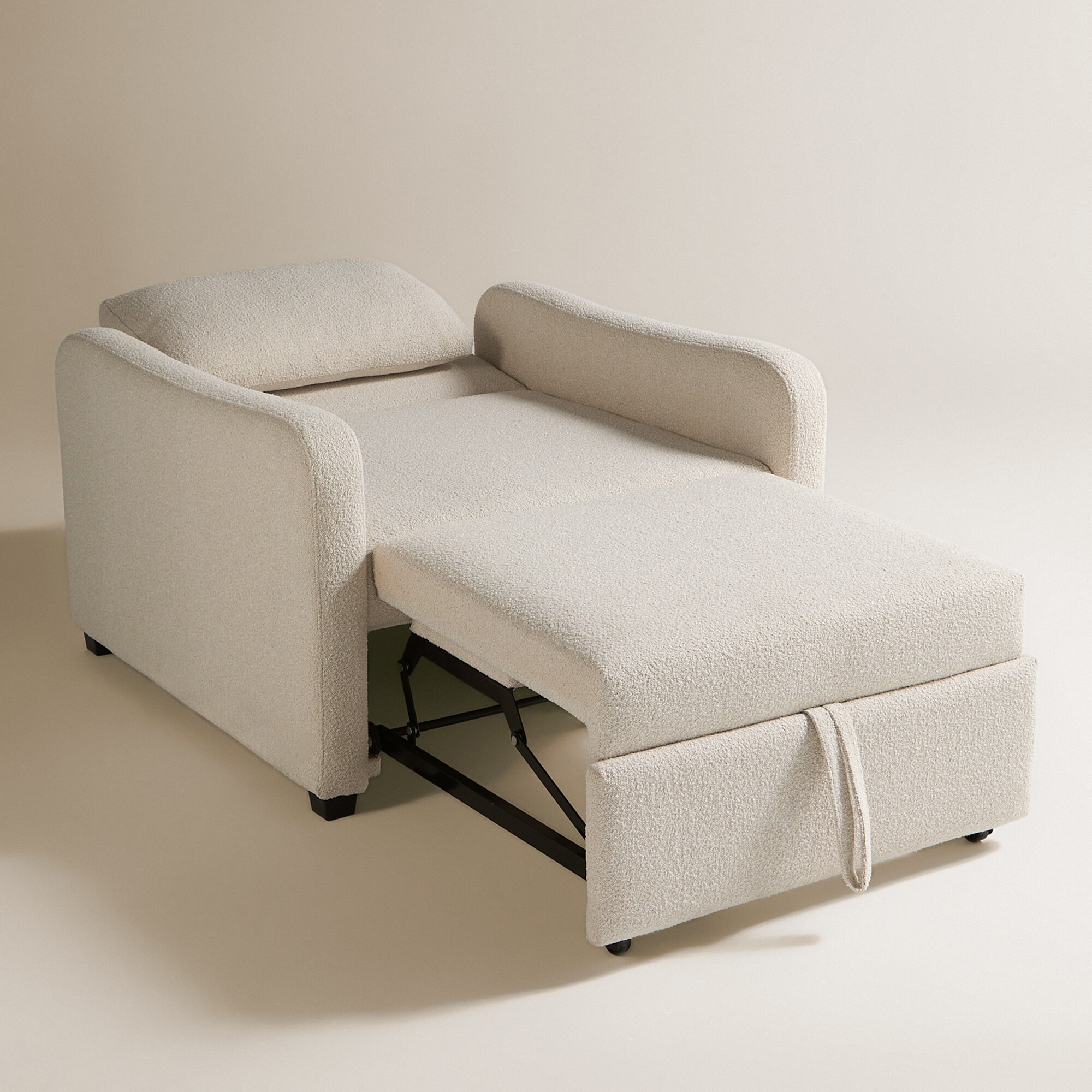 Cadeira-Cama com Tecido Bouclé Londres Creme-7