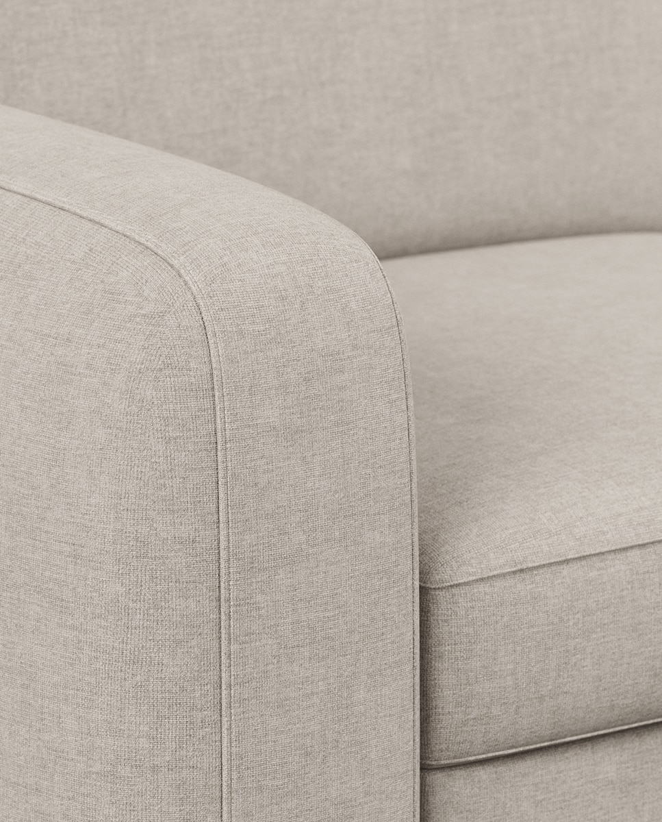 Sofá cama tapizado con chaiselongue Troia - Beige Beige-4