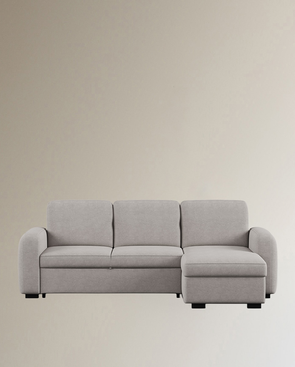 Imagen 0 de Sofá cama tapizado con chaiselongue Troia Gris