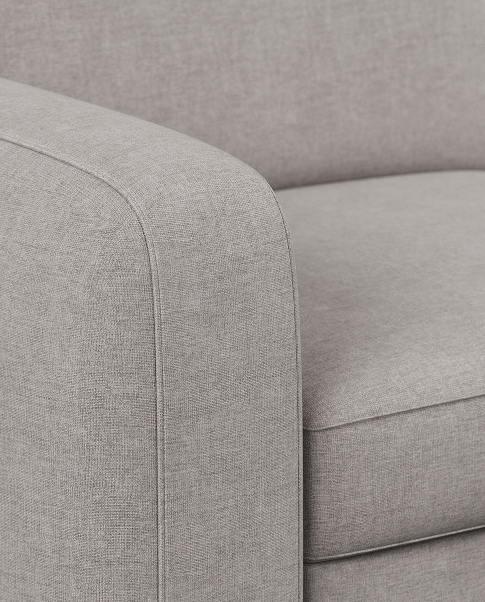 Sofá cama tapizado con chaiselongue Troia - Gris Gris-4