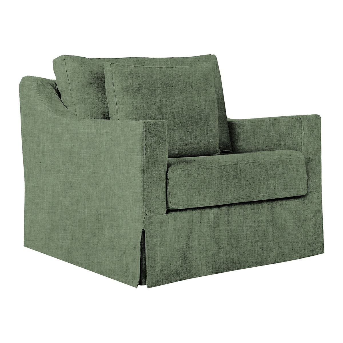Sillón desenfundable de lino Line - Marbore Verde piedra Marbore Verde piedra-1