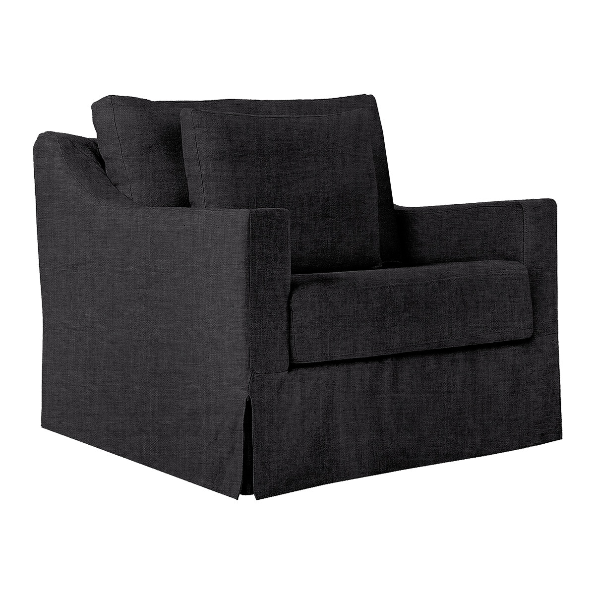 Sillón de 1,5 plazas desenfundable de lino Line - Marbore Antracita Marbore Antracita-1