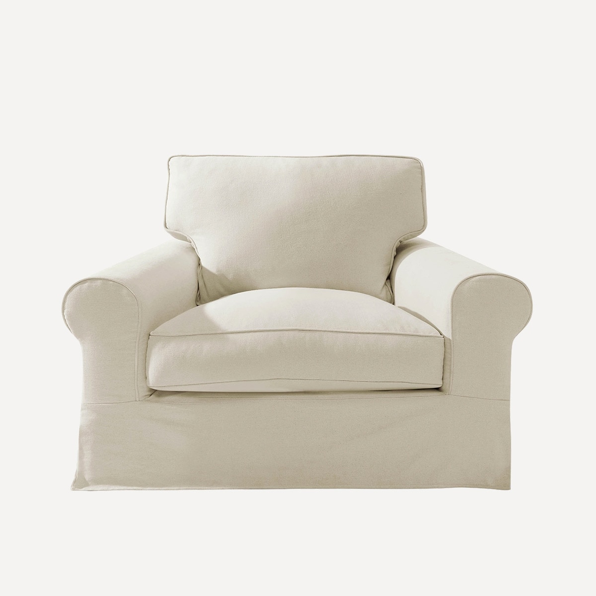 Imagem 0 de Poltrona de 1,5 Lugares Desembainhável de Algodão e Linho com Braço Redondo Bolonia