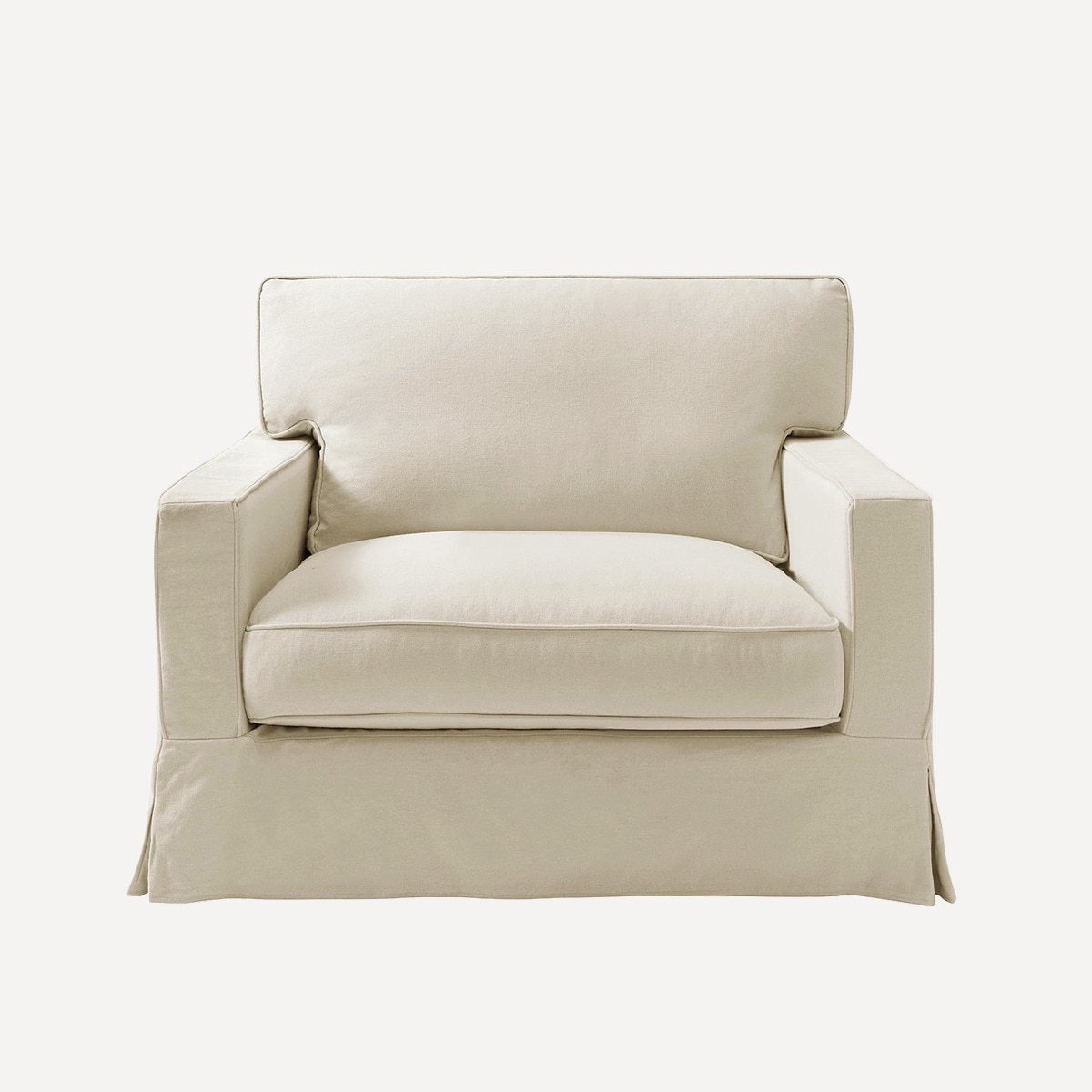 Imagem 0 de Poltrona de 1,5 Lugares Desembainhável de Algodão e Linho com Braço Reto Bolonia