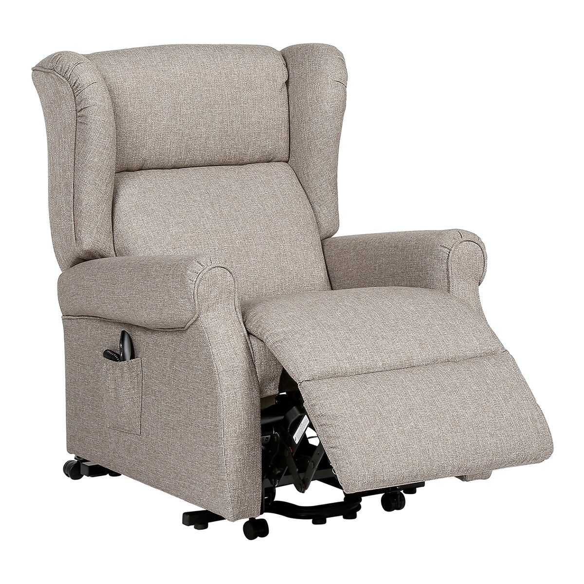 Cadeirão de Orelhas Estofado com Relax Elétrico e Power Lift Meira Bege-3