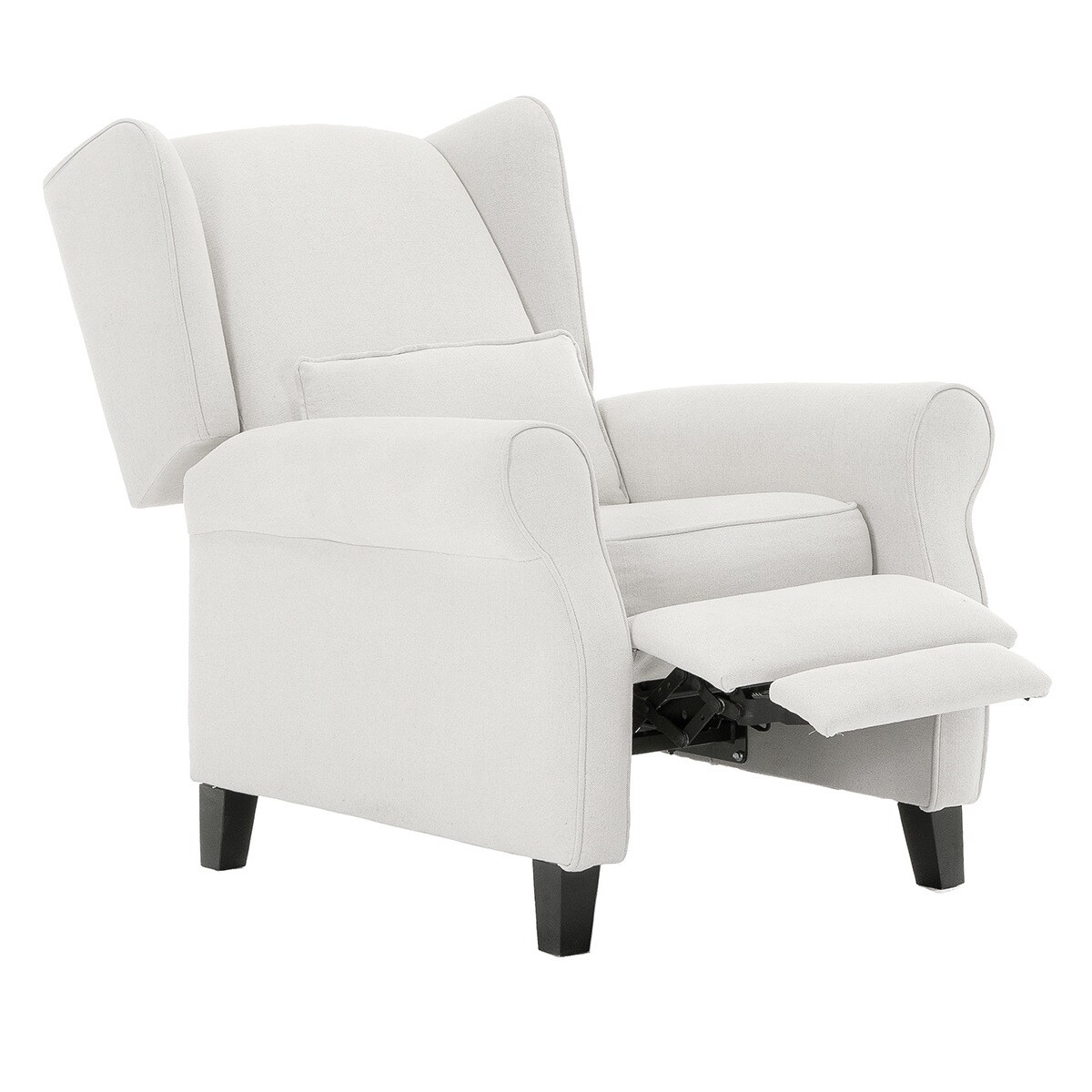 Poltrona de Algodão e Linho com Relax Manual Pavia Branco-5