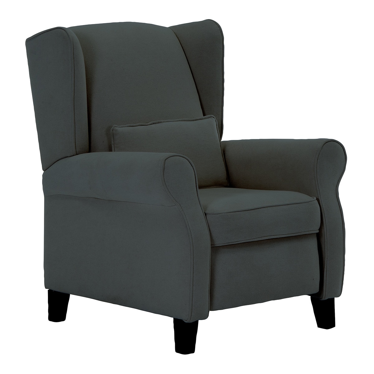 Poltrona de Algodão e Linho com Relax Manual Pavia Cinzento-escuro-1