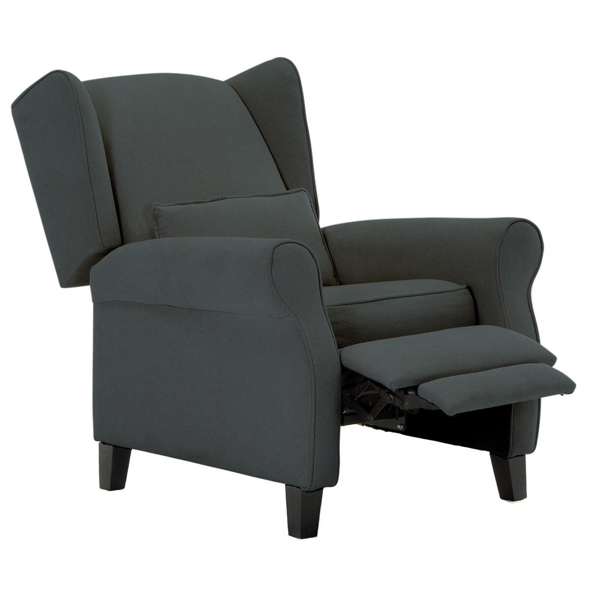 Poltrona de Algodão e Linho com Relax Manual Pavia Cinzento-escuro-5
