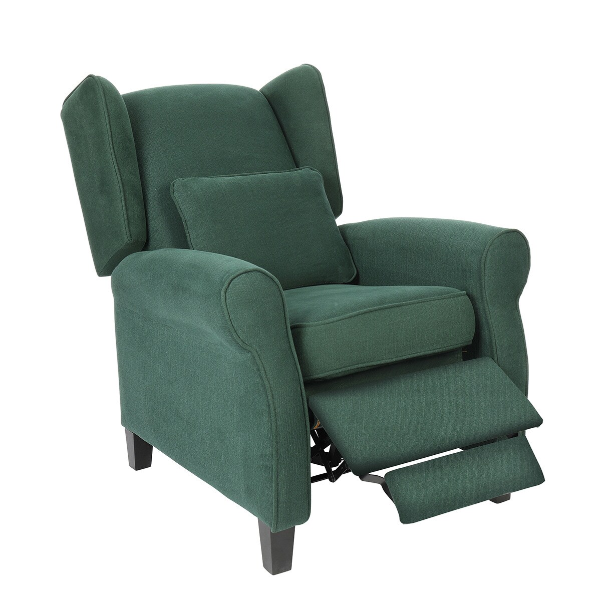 Poltrona de Algodão e Linho com Relax Elétrico Pavia Verde-escuro-3