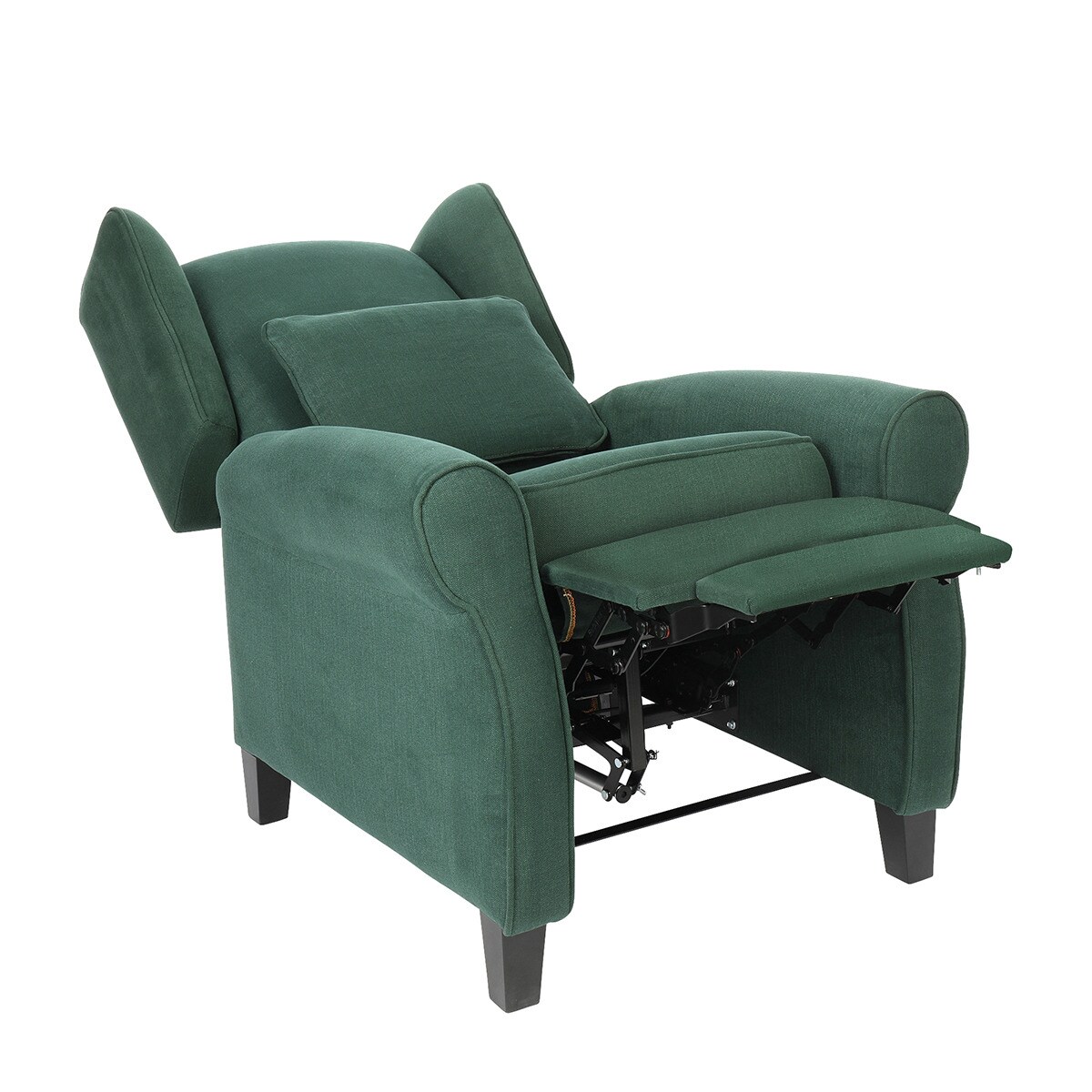 Poltrona de Algodão e Linho com Relax Elétrico Pavia Verde-escuro-4