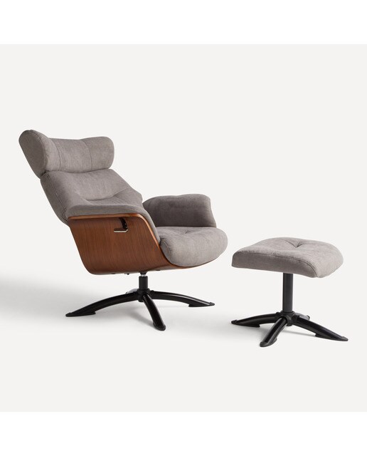 Sillón relax manual giratorio con reposapiés Lars El Corte Inglés - Gris claro Gris claro-4