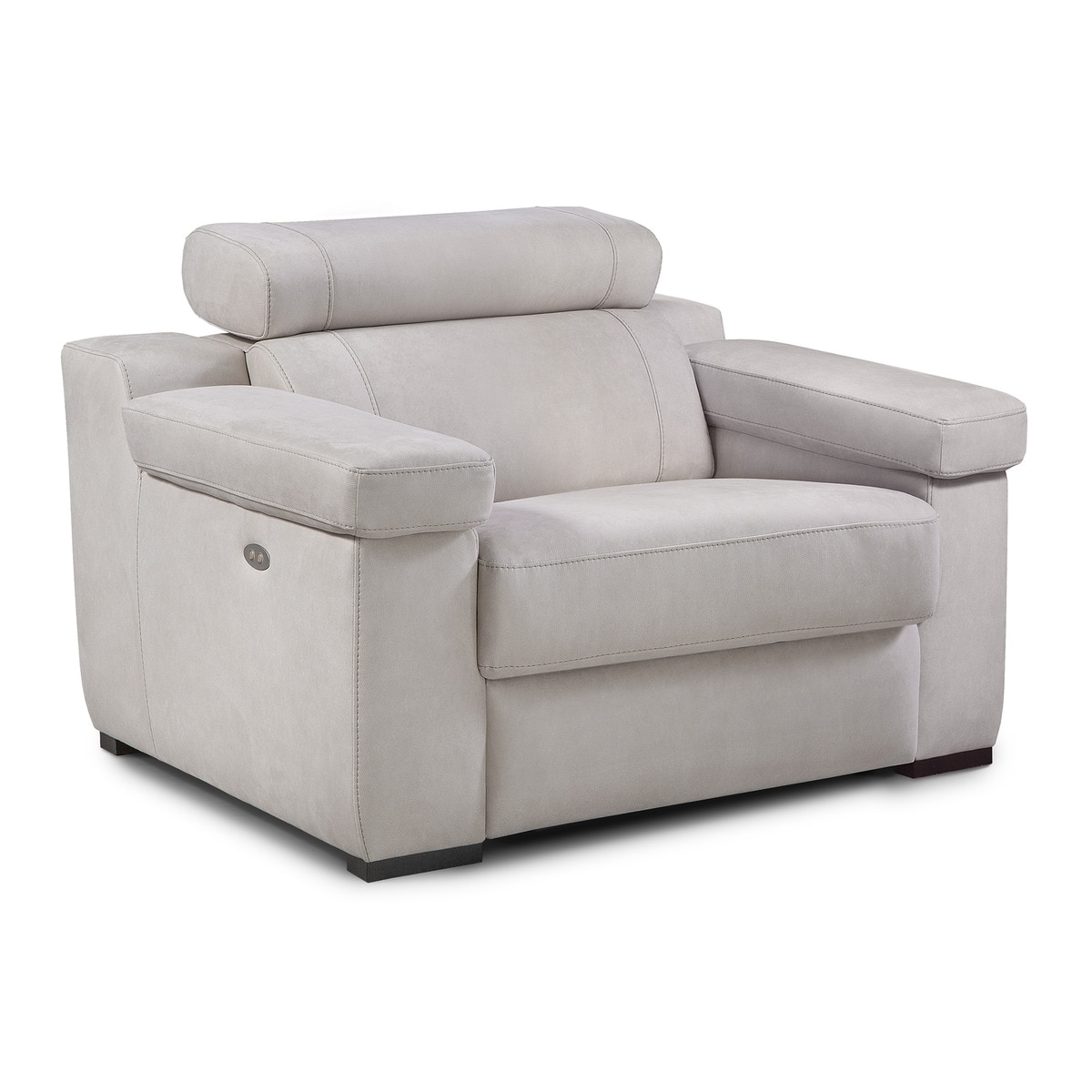 Poltrona com Relax Elétrico Estofado em Microfibra City Brutus - Cinzento-Claro-1