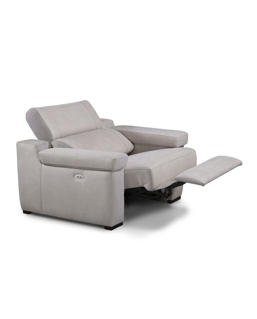 Poltrona com Relax Elétrico Estofado em Microfibra City Brutus - Cinzento-Claro-2