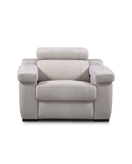 Poltrona com Relax Elétrico Estofado em Microfibra City Brutus - Cinzento-Claro-3