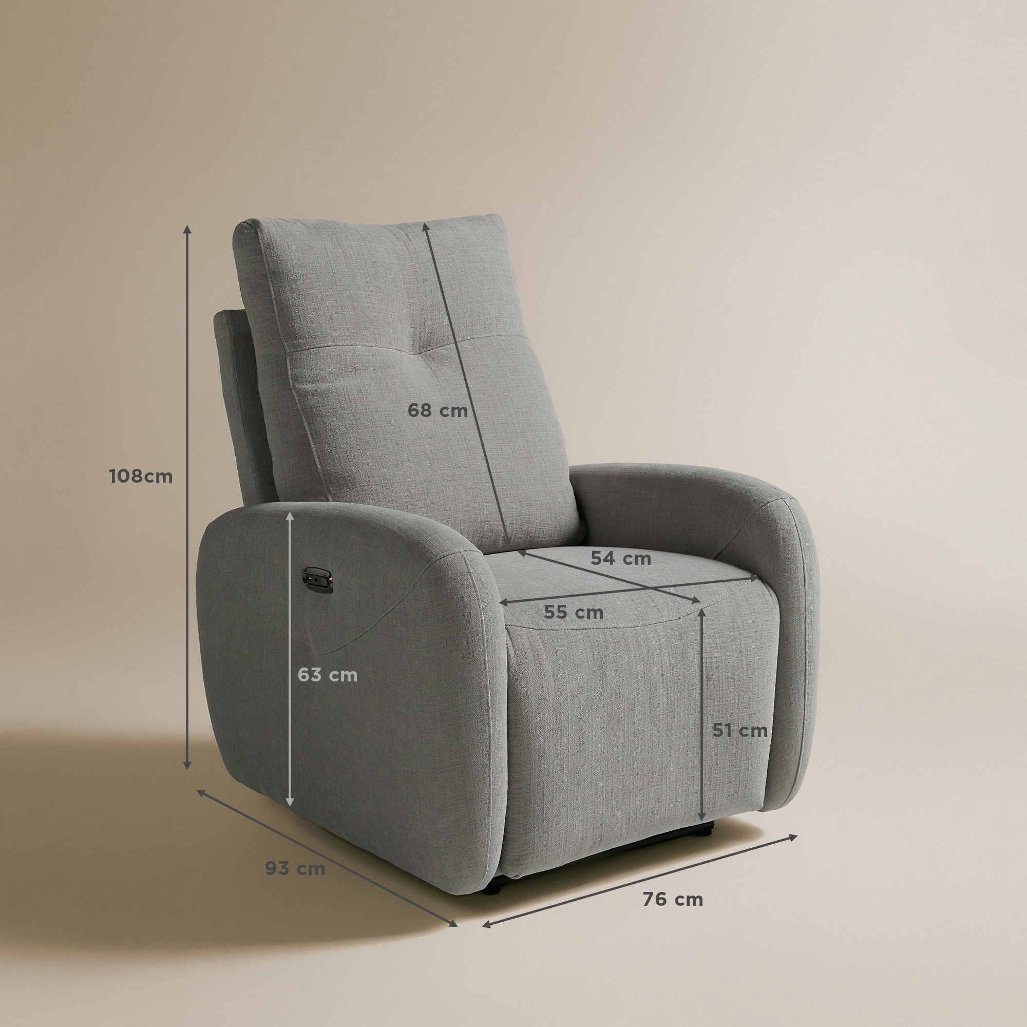 Sillón relax eléctrico Quiet El Corte Inglés - Perla Perla-12