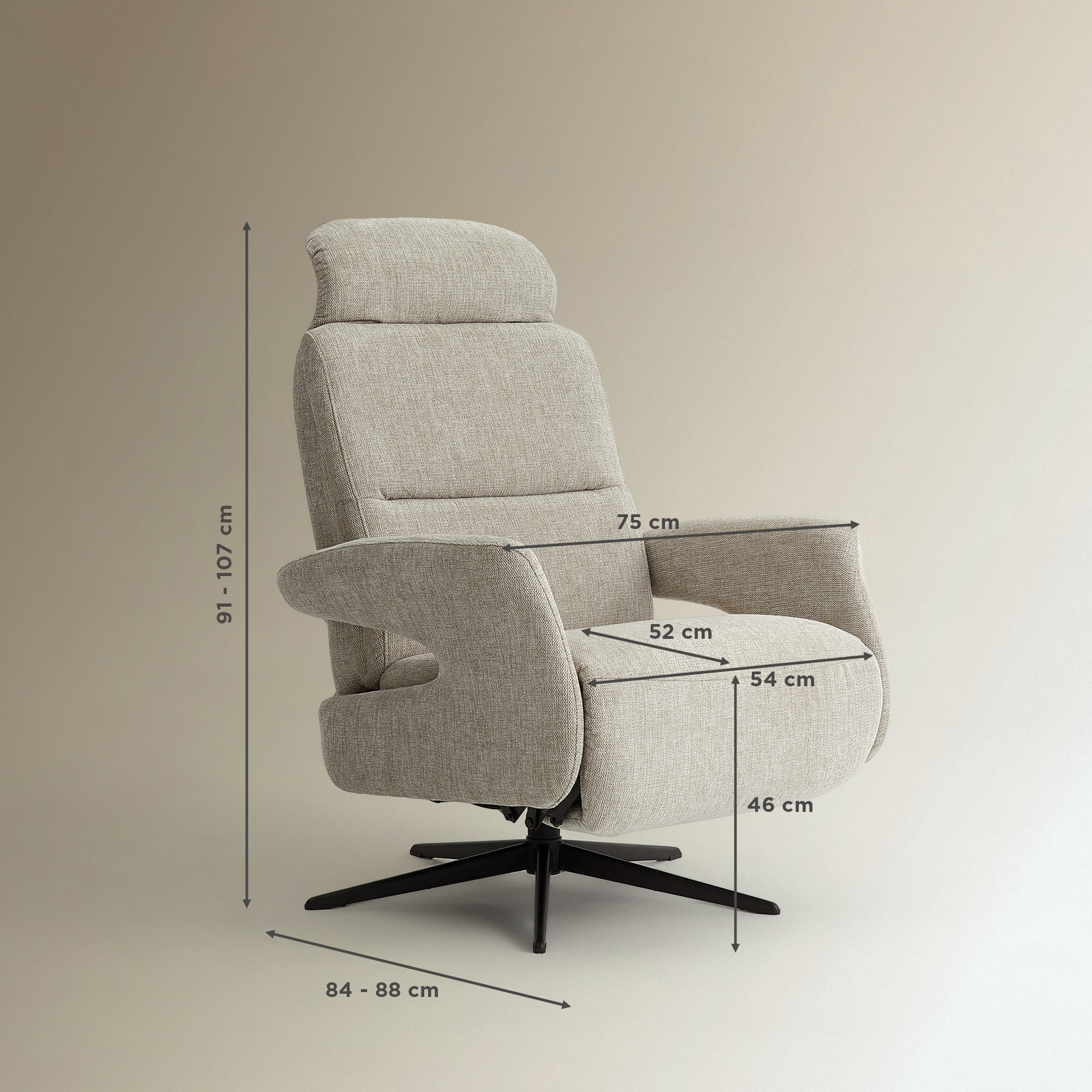 Cadeira com Relax Manual Bonnie Bege-10