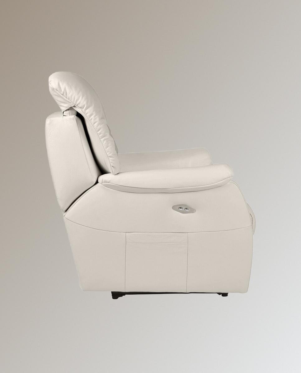 Sillón de piel relax eléctrico Catania - Beige Beige-4