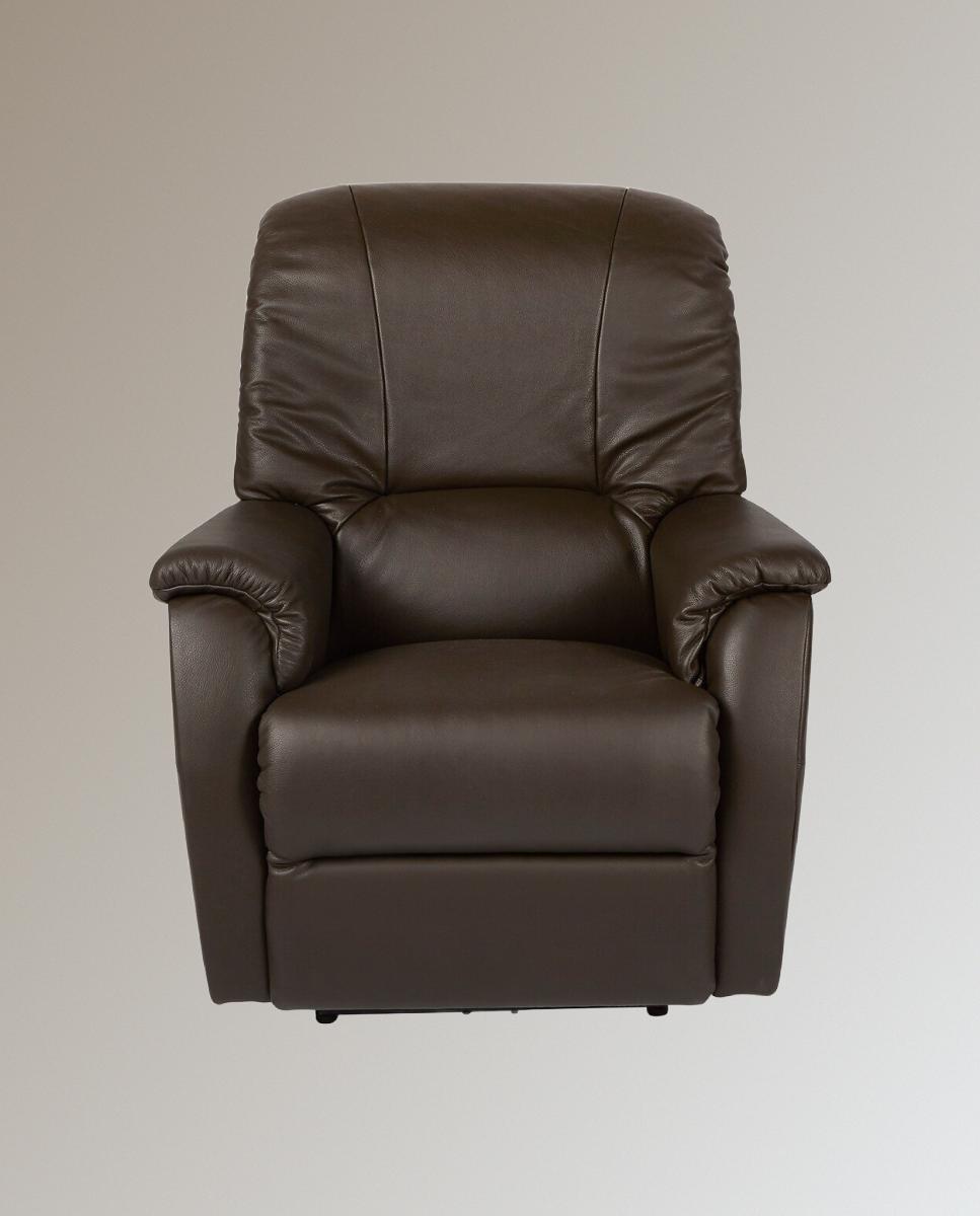 Sillón de piel relax eléctrico Catania - Marrón oscuro Marrón oscuro-2