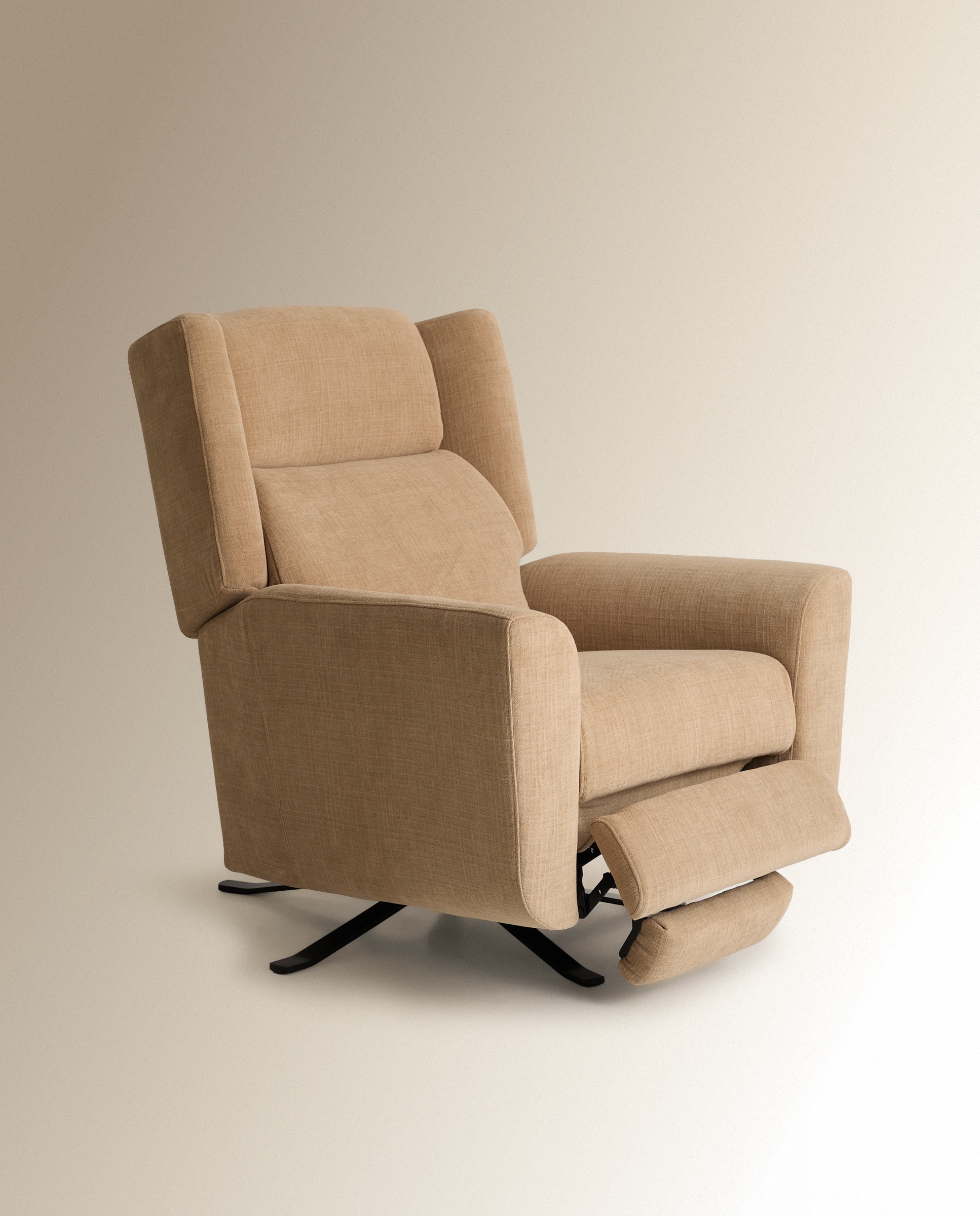Sillón relax manual mezcla algodón Cooper - Beige Beige-2