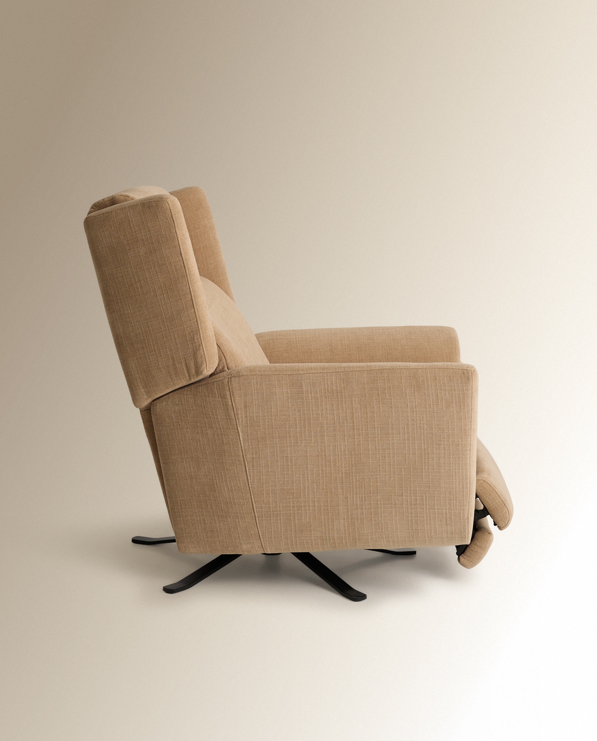 Sillón relax manual mezcla algodón Cooper - Beige Beige-4