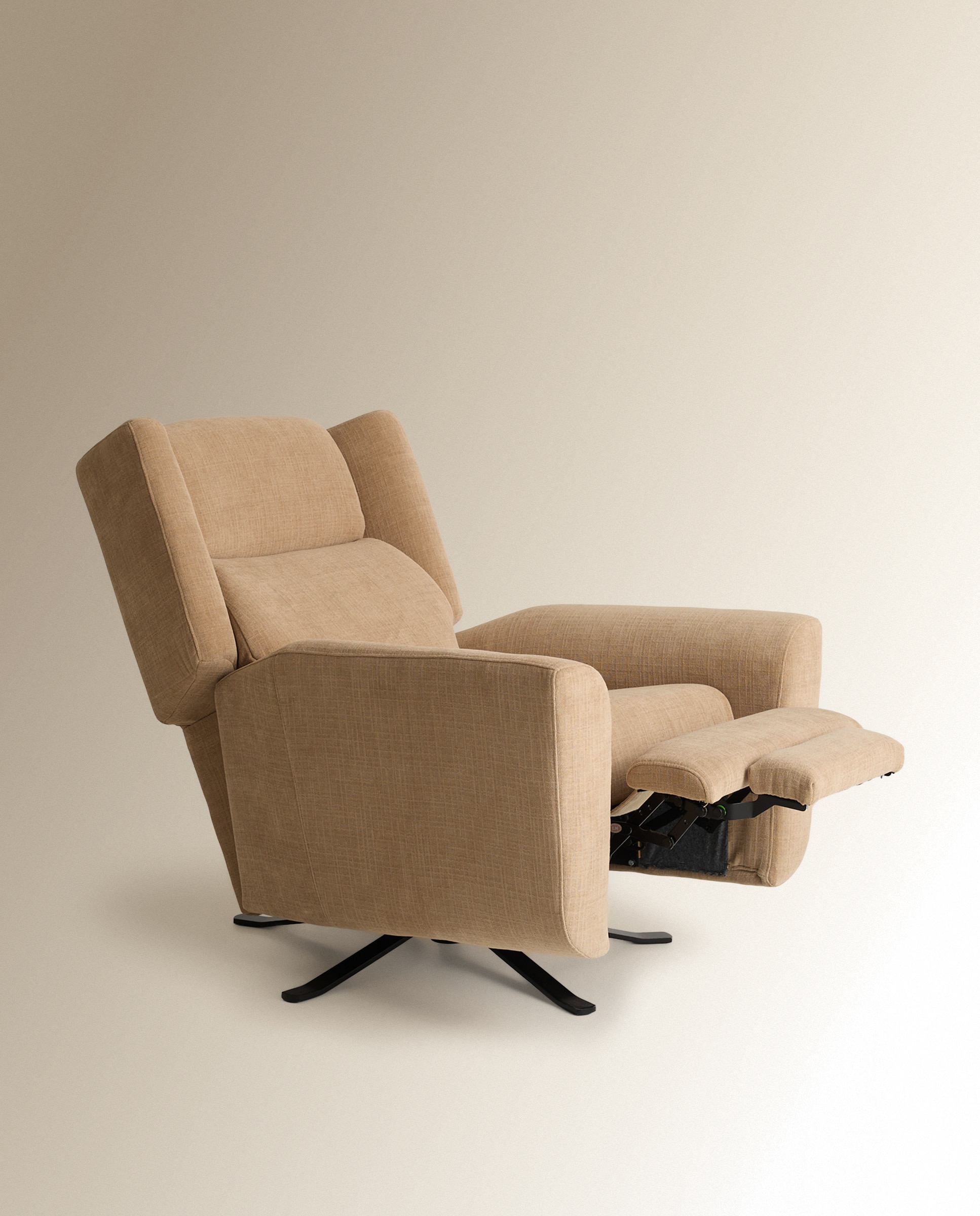 Sillón relax manual mezcla algodón Cooper - Beige Beige-6