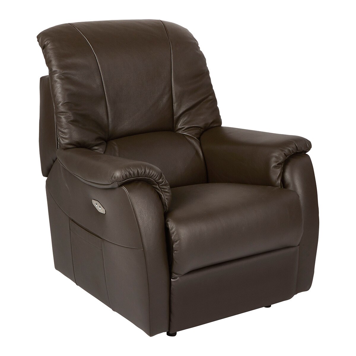 Sillón de piel con relax eléctrico Catania El Corte Inglés - Blanco Marrón-1