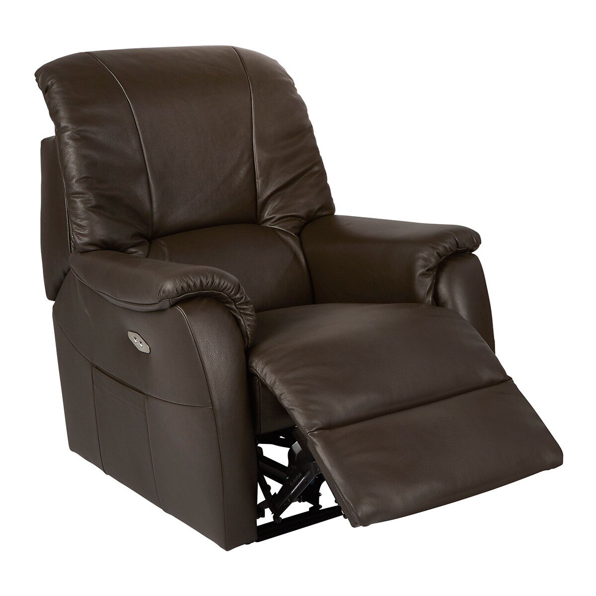 Sillón de piel con relax eléctrico Catania El Corte Inglés - Blanco Marrón-3