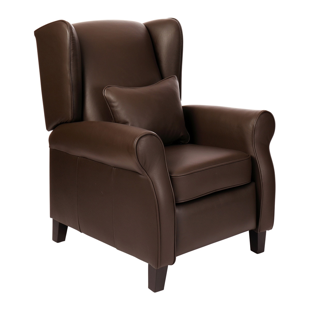 Sillón orejero de piel con relax manual Pavia El Corte Inglés - Marrón chocolate Marrón chocolate-1