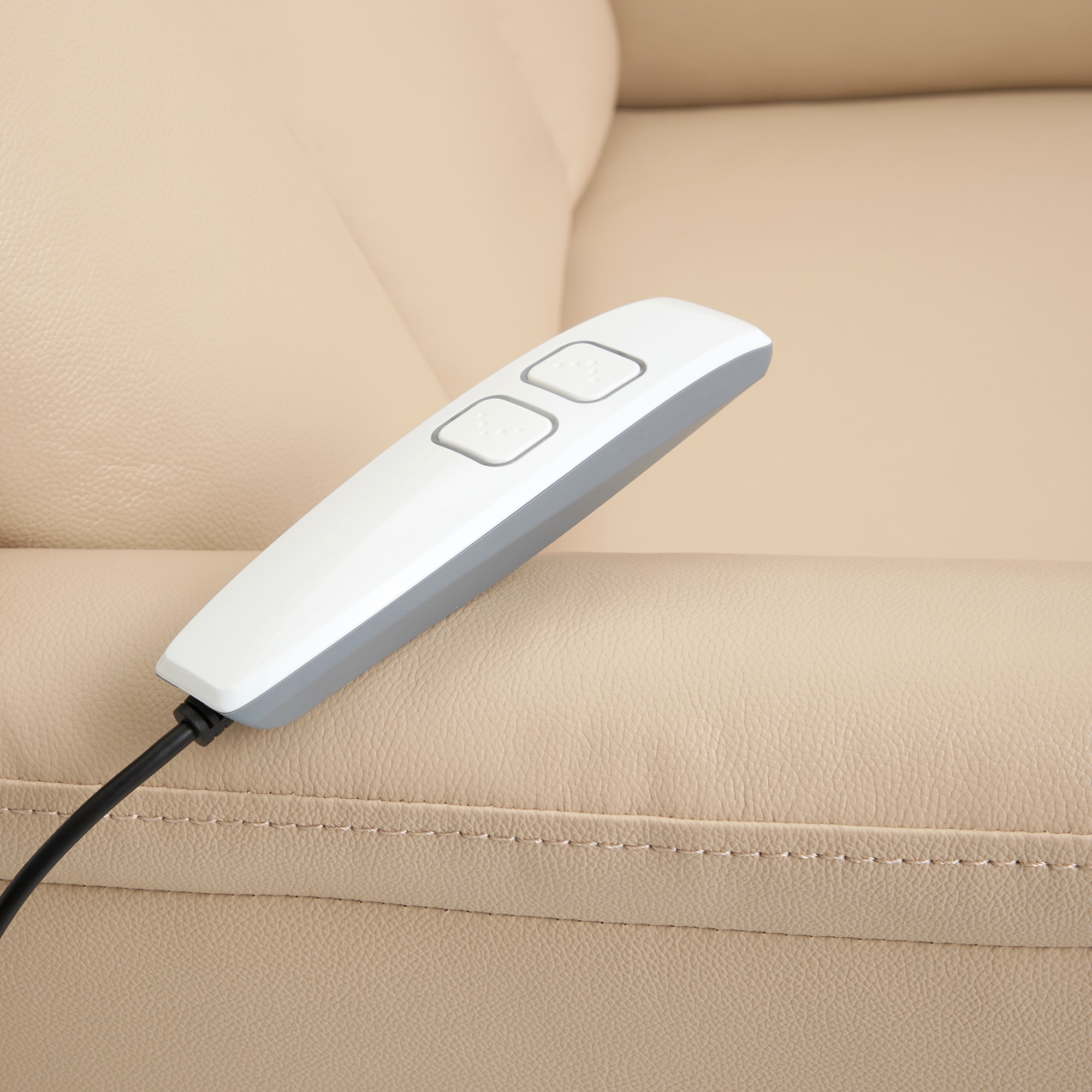 Cadeira em Pele com Relax Elétrico Power Lift Pause Bege-10
