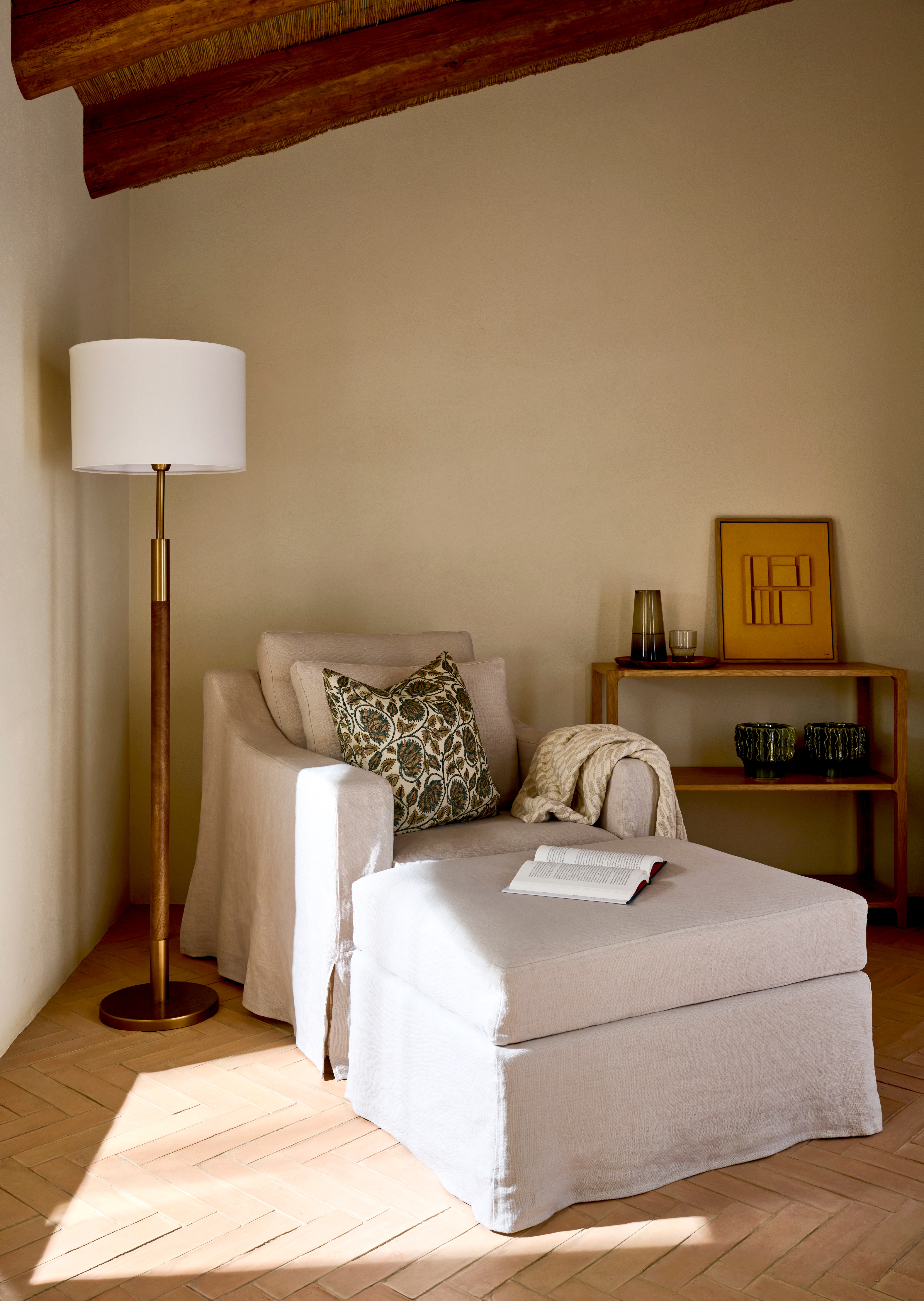 Puf desenfundable de lino Line - Marbore Blanco Marbore Blanco-3