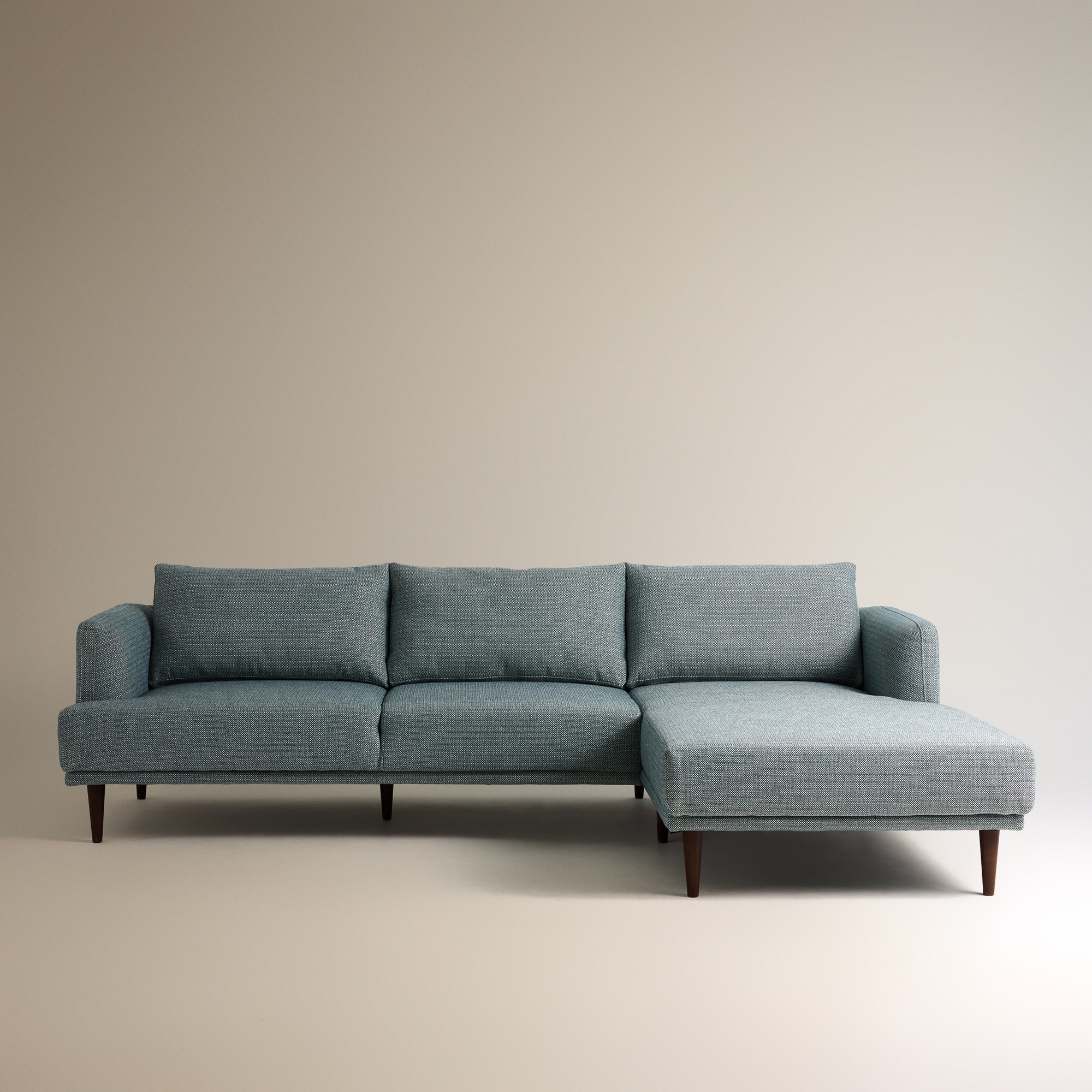 Sofá de 5 lugares com chaise longue direita Davis Room Verde-3