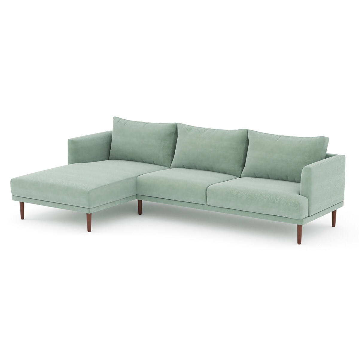 Sofá de 5 lugares com chaise longue esquerda Davis Room Verde-2