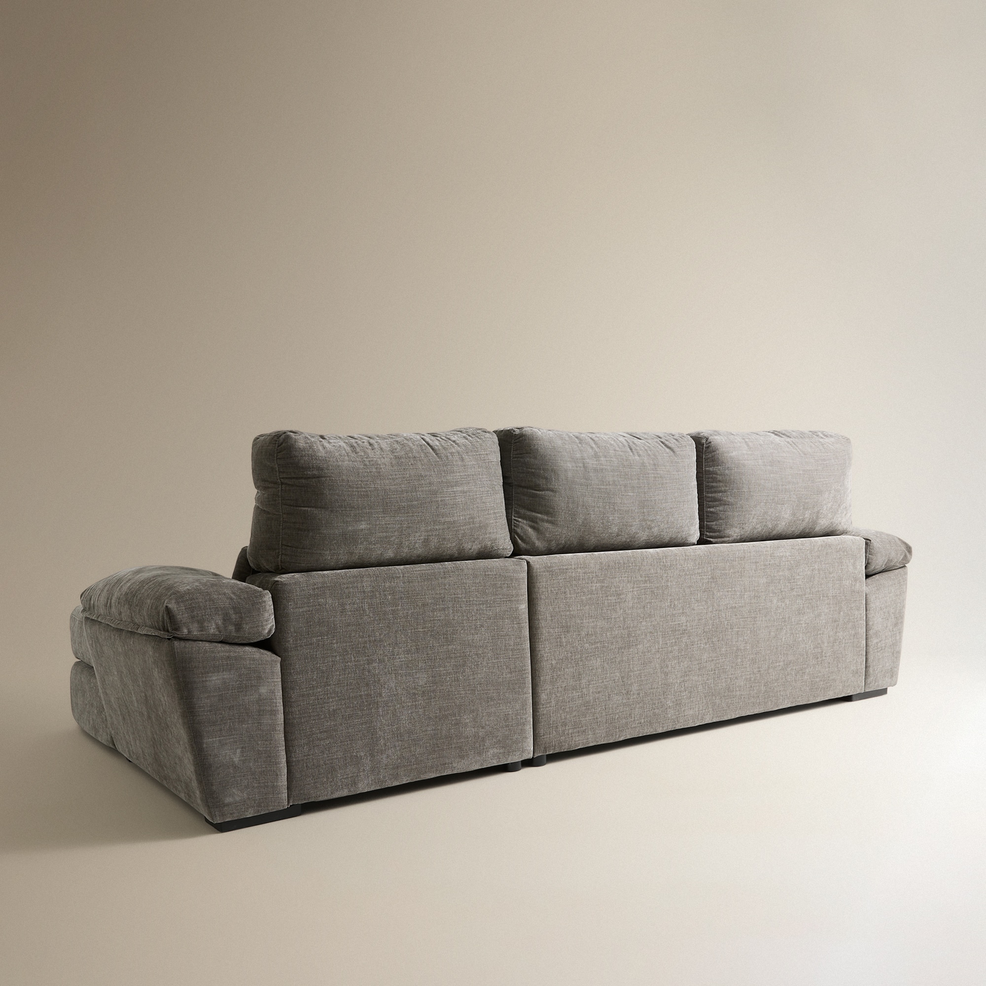 Sofá Estofado de 5 Lugares com Assentos Deslizantes e Chaise-Longue Direita com Baú Frank Cinzento-cinza-7