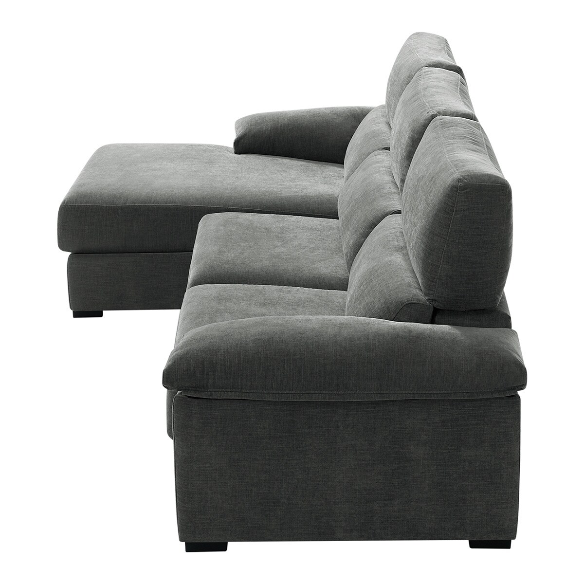 Sofá estofado de 5 lugares com assentos deslizantes e chaise longue esquerda com baú Cloud Cinzento-cinza-3