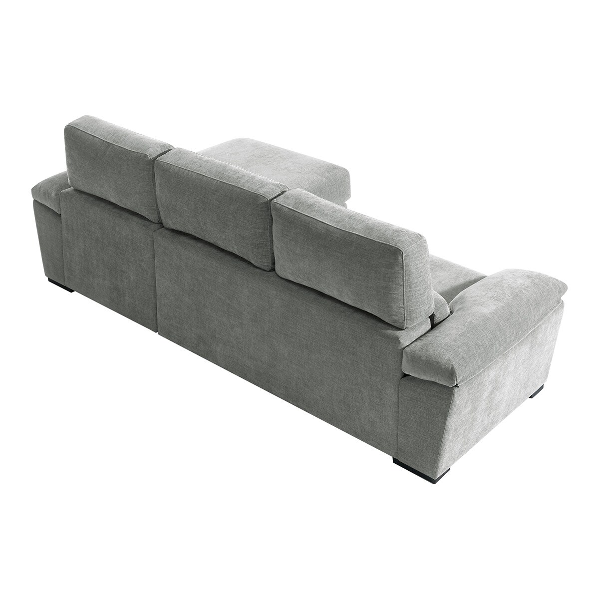 Sofá tapizado de 5 plazas con asientos deslizantes y chaiselongue derecha con arcón Cloud El Corte Inglés - Gris claro Gris claro-5