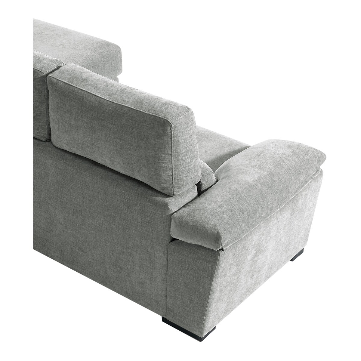 Sofá tapizado de 5 plazas con asientos deslizantes y chaiselongue derecha con arcón Cloud El Corte Inglés - Gris claro Gris claro-6