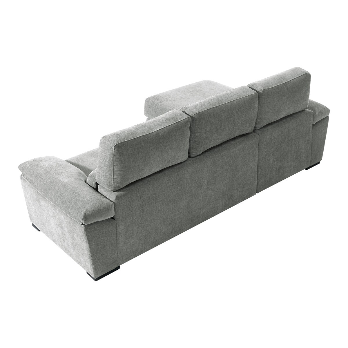 Sofá tapizado de 5 plazas con asientos deslizantes y chaise longue izquierda con arcón Cloud El Corte Inglés - Gris claro Gris claro-5