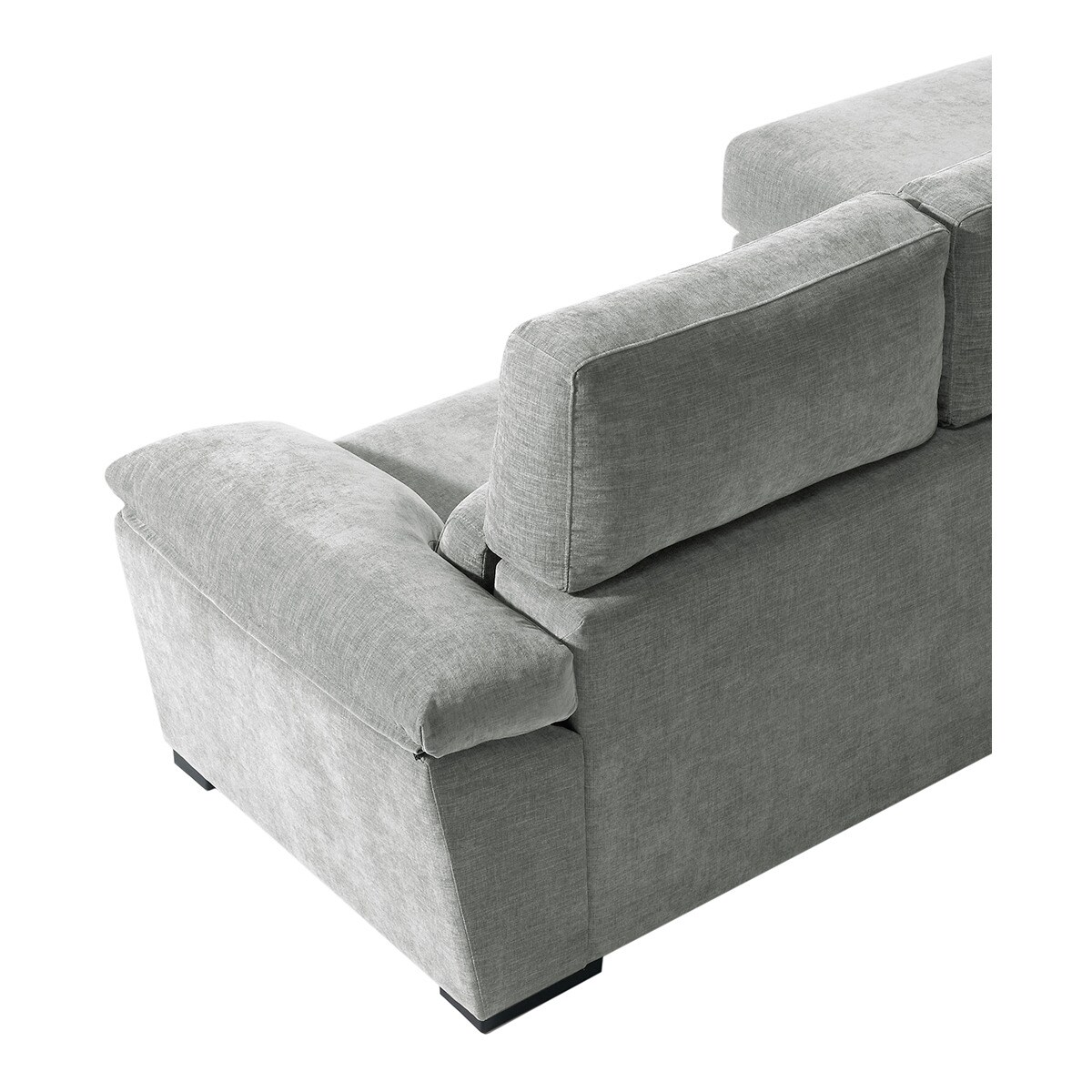 Sofá tapizado de 5 plazas con asientos deslizantes y chaise longue izquierda con arcón Cloud El Corte Inglés - Gris claro Gris claro-6