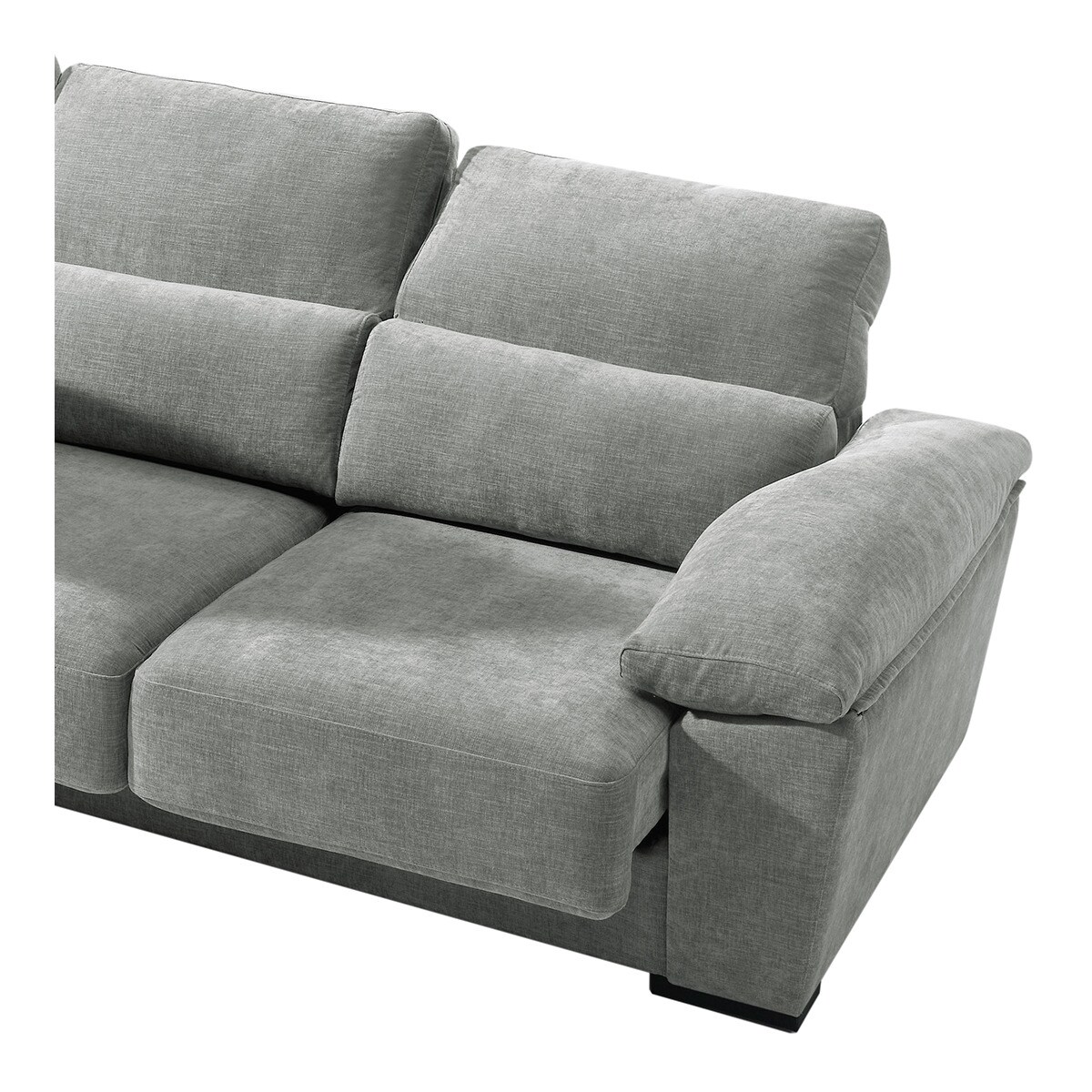 Sofá tapizado de 5 plazas con asientos deslizantes y chaise longue izquierda con arcón Cloud El Corte Inglés - Gris claro Gris claro-7
